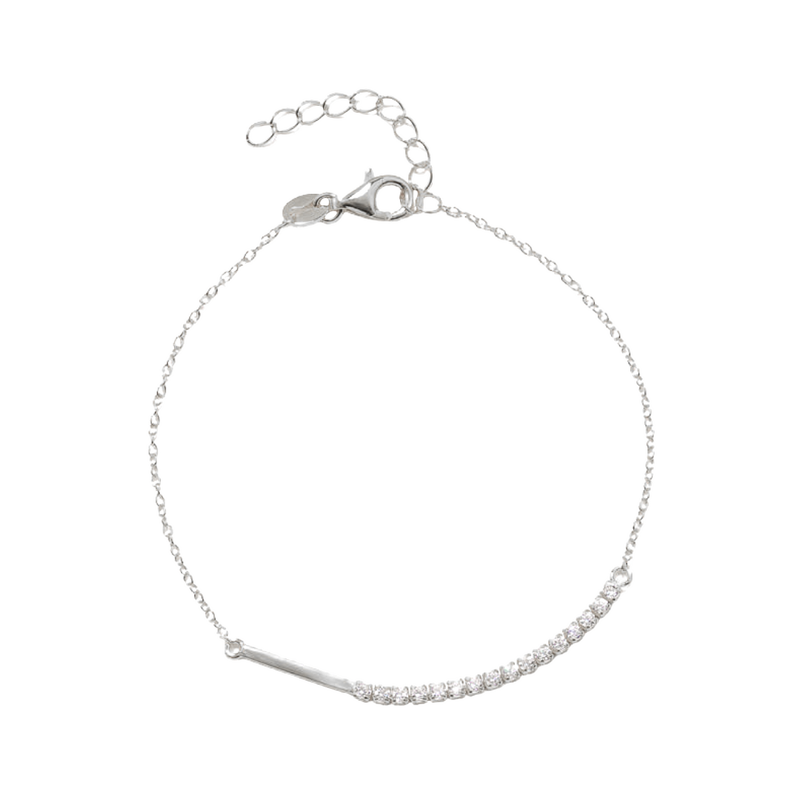 Crystal Bracelet Riva Silver, dainty minimalist stacking bracelet