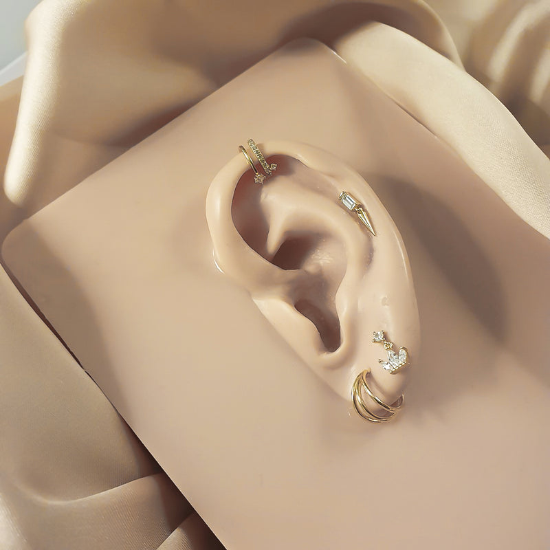 Gold Crown Stud Earring, gold studs, ear curate, ear stacks, uk jewellery