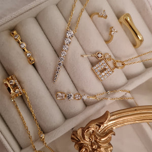 Lock & Key Necklace Ariana, gold padlock necklace, gold key necklace, womens gold layering necklaces