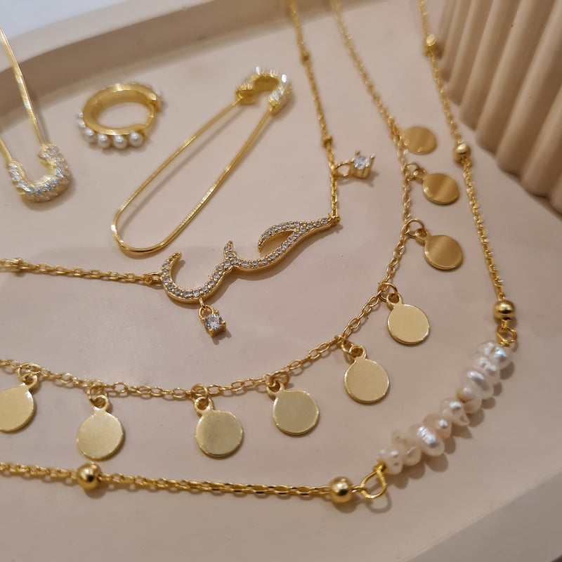 Dainty Disc Necklace, layering gold jewellery, summer 2022 jewellery