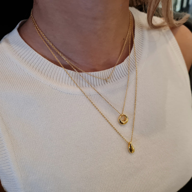 Drop Charm Necklace, stacking gold necklace, dainty gold necklaces, gift for her