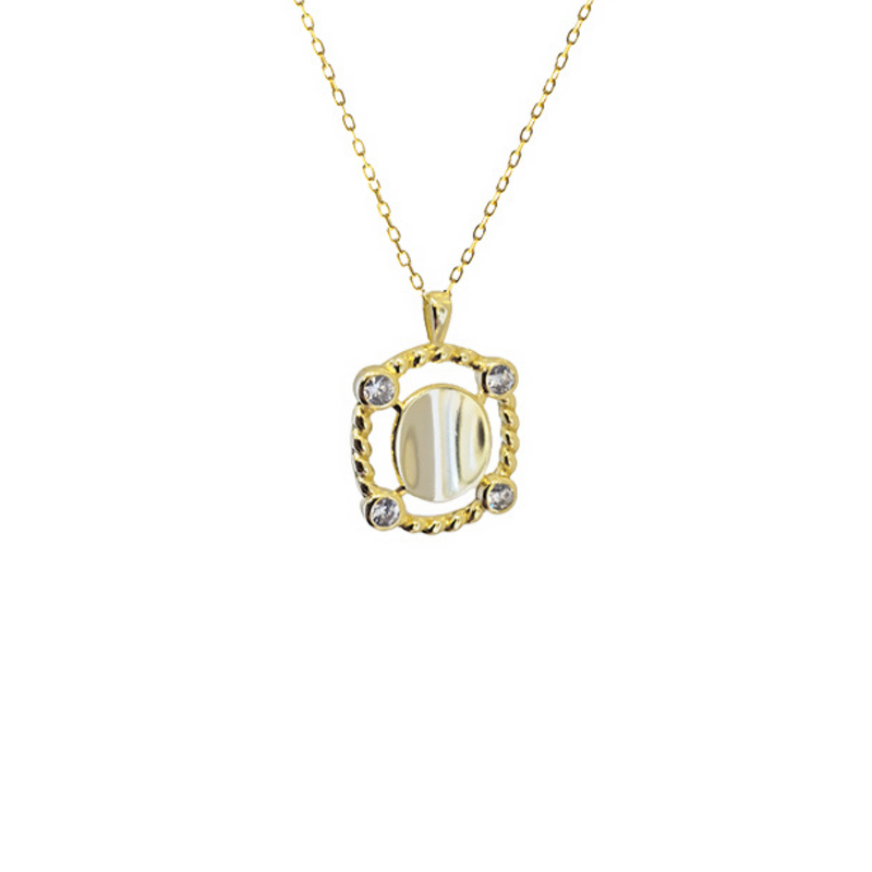 Rope Charm Dalia Necklace, womens medallion gold necklaces, layering gold necklaces, dainty gold chains