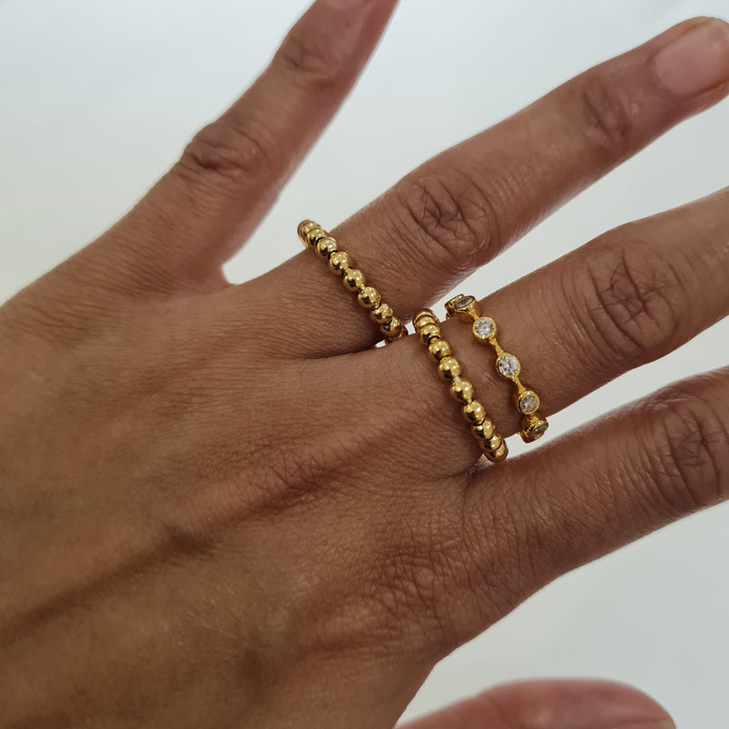 Gold Beaded Ring, womens gold bead ring, gold stacking rings