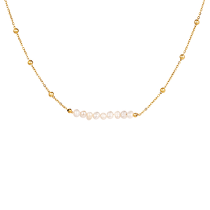 dainty gold pearl necklace, dainty jewellery, gifts for her, mini pearl necklace