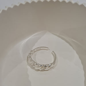 Pave Diamond Croissant Ring Silver, minimalist stacking rings silver