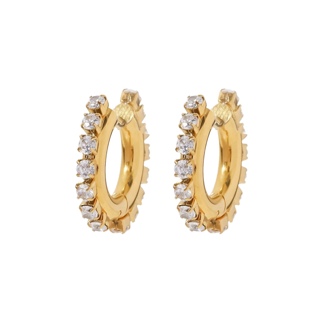 Pave Diamond Hoops, minimalist diamond hoops