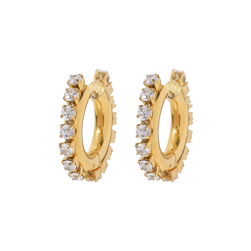 Pave Diamond Hoops, minimalist diamond hoops