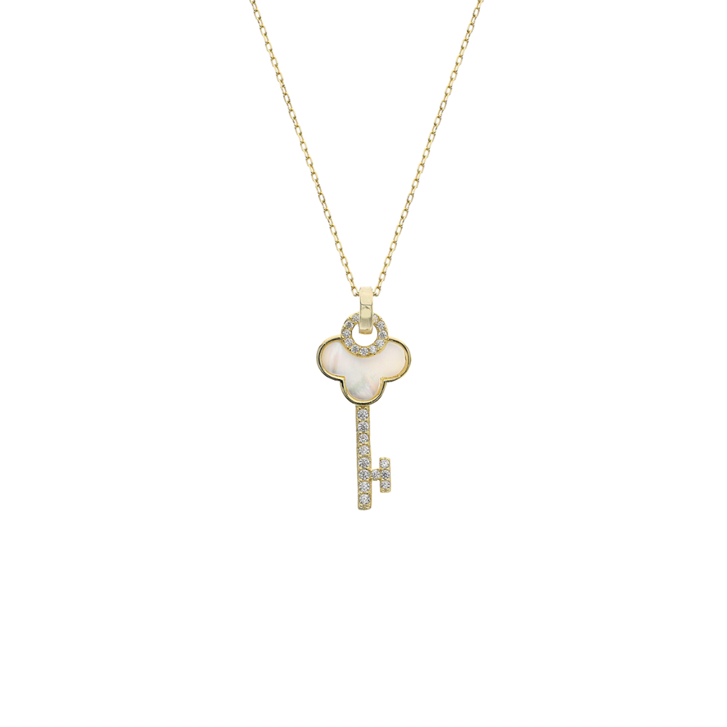 Mother Of Pearl Key Necklace, stacking gold necklaces, layering gold necklaces