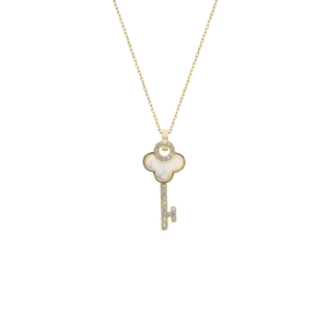 Mother Of Pearl Key Necklace, stacking gold necklaces, layering gold necklaces