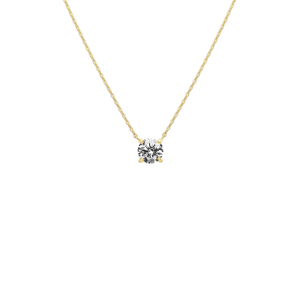 solitaire necklace gold, 14ct 925 sterling silver solitaire diamond necklace, gold layering necklace, dainty necklace