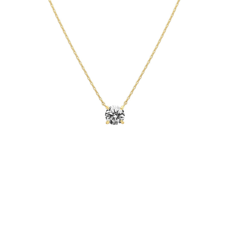solitaire necklace gold, 14ct 925 sterling silver solitaire diamond necklace, gold layering necklace, dainty necklace