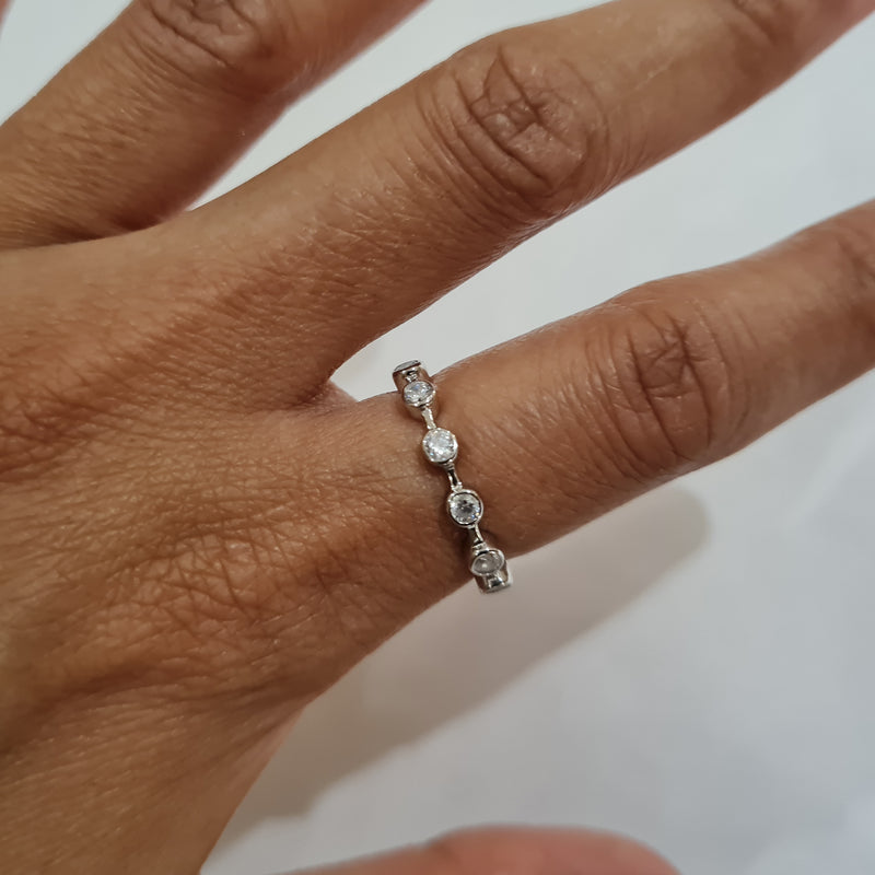 Minimalist Bezel Ring Silver, stacking silver minimalist rings