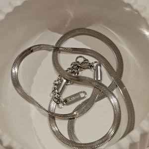 Silver Snake Chain, silver herringbone chain