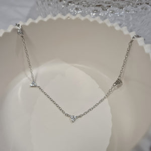 Trilogy Silver Necklace, dainty minimalist stacking necklace