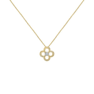 Solid 18K Gold & Diamond Clover Necklace, fine jewellery, real solid gold clover necklace, real solid gold layering dainty jewellery, gifts for her, luxury gifts for her, valentines