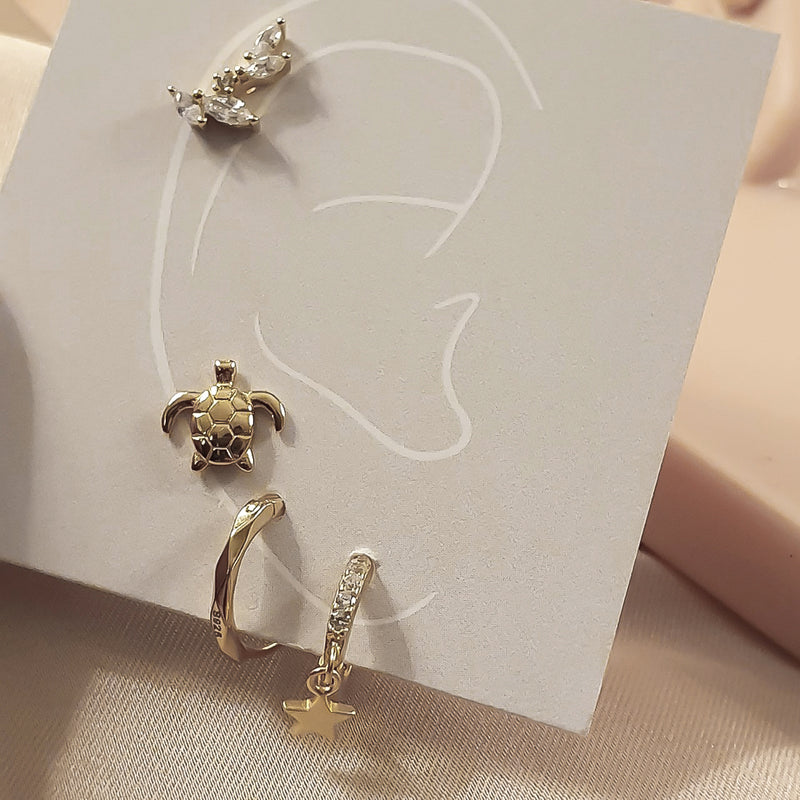 Gold Diamond Huggies, gold hoops, small gold hoops, gold vermeil earrings, womens earrings, womens hoops, gold hoops