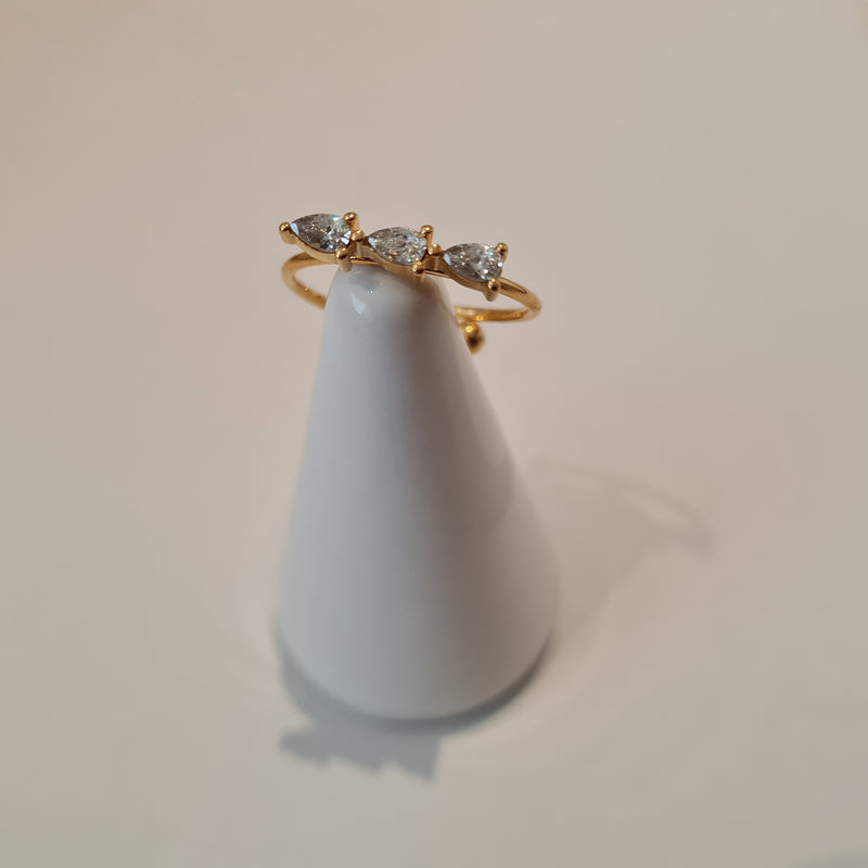 teardrop ring, dainty gold rings, waterproof tarnish free ring
