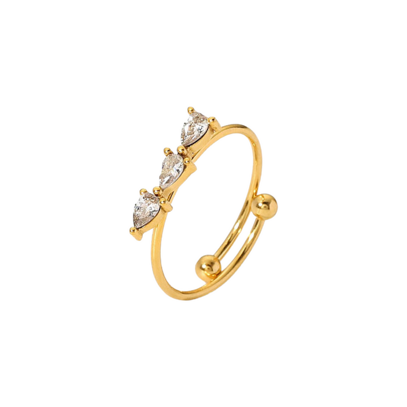 teardrop ring, dainty gold rings, waterproof tarnish free ring