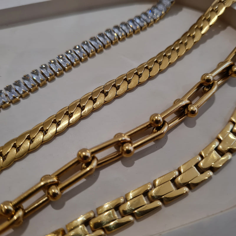 Curb Link Chain Necklace, Women's gold statement necklace, tarnish free jewellery