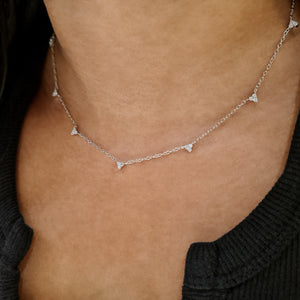 Trilogy Silver Necklace, dainty minimalist stacking necklace