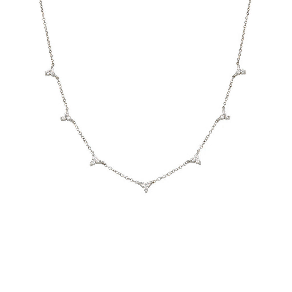 Trilogy Silver Necklace, dainty minimalist stacking necklace