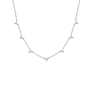 Trilogy Silver Necklace, dainty minimalist stacking necklace