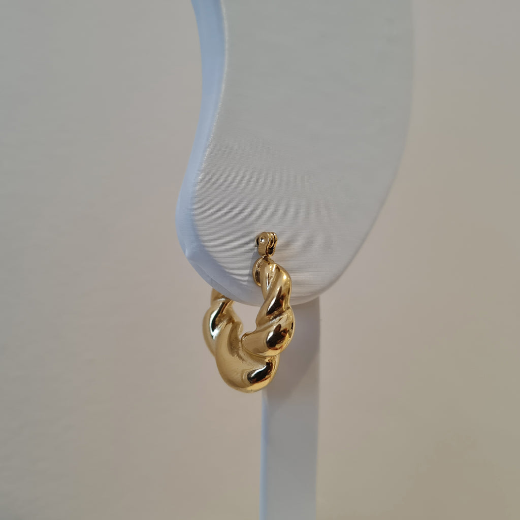 Twist Hoops, waterproof tarnish free hoop earrings