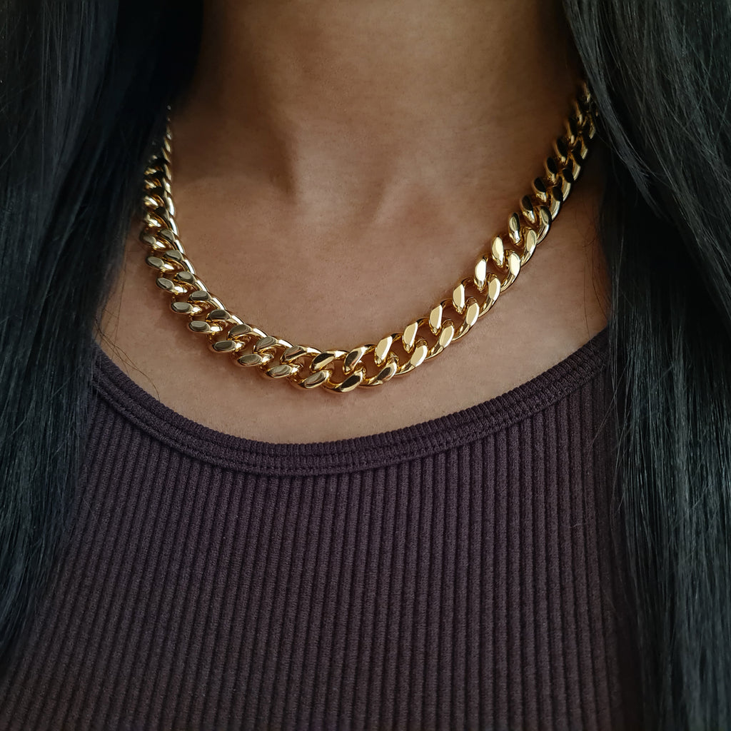 Chunky Link Chain Necklace, thick gold chain, women's gold jewellery