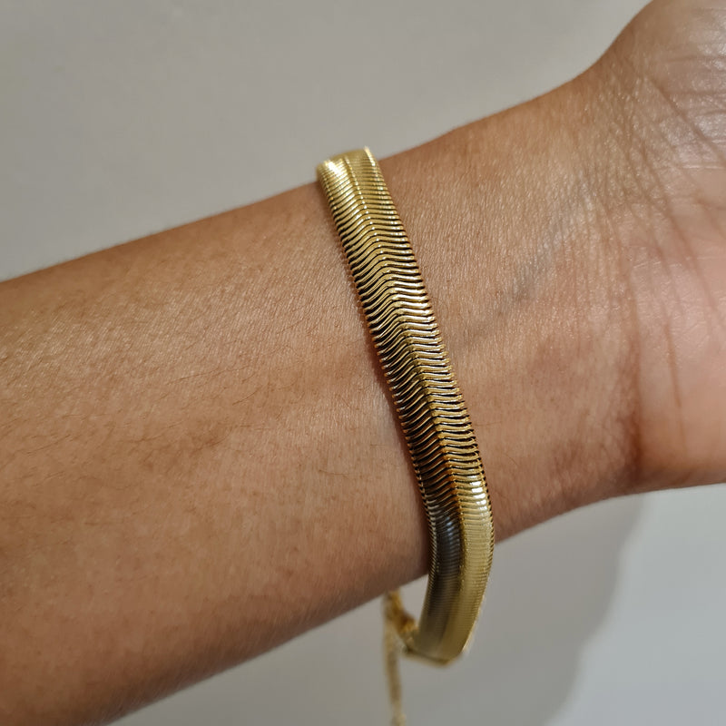 Snake Chain Bracelet, tarnish free waterproof jewellery, Women's gold chunky bracelets