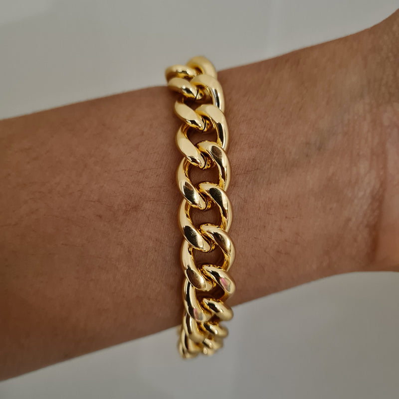 Chunky Link Chain Bracelet, thick gold bracelet, waterproof jewellery, tarnish free bracelet